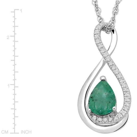 Natural Diamond Natural Emerald Necklace - Picture 4 of 4